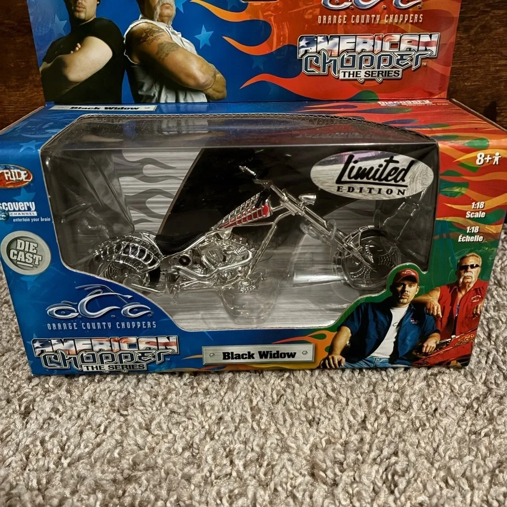 Silver Chopper Motorcycle Toy